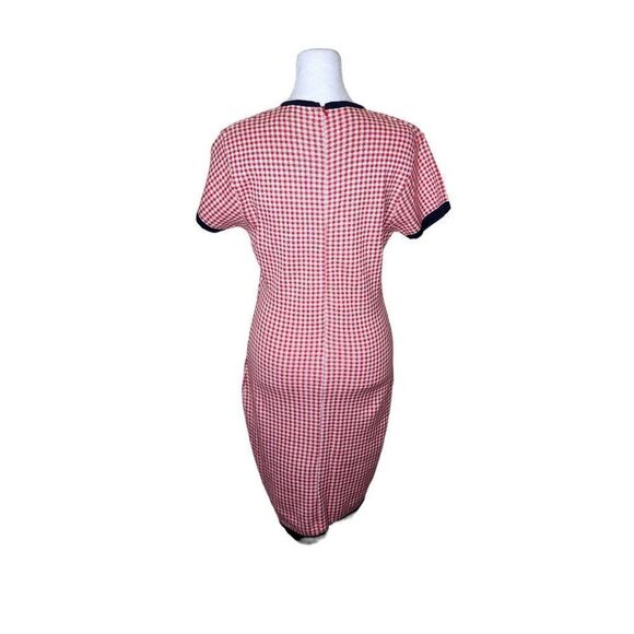 Ann Taylor Vintage 80s Body Con Shift Dress Womens Size M Red White Gingham Chec - Picture 3 of 6